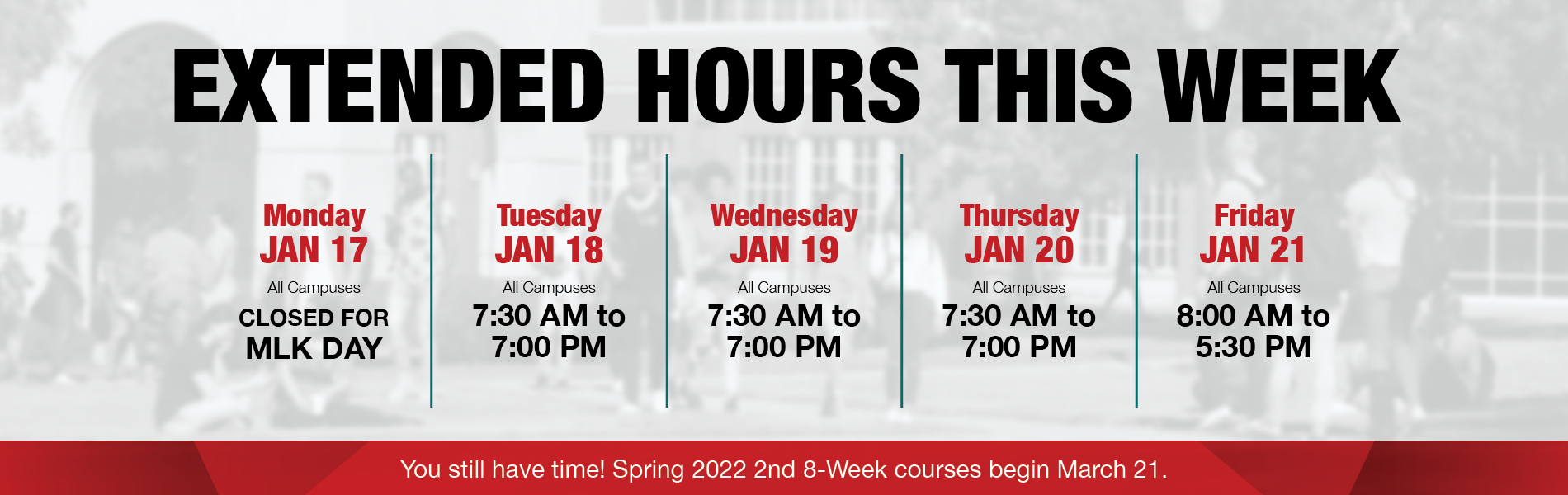Spring 2022 Extended Hours